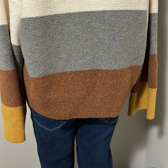 MADEWELL Andria Pullover Sweater in Coziest Yarn Wide Sleeves Heather Honey Sz L - Picture 11 of 14